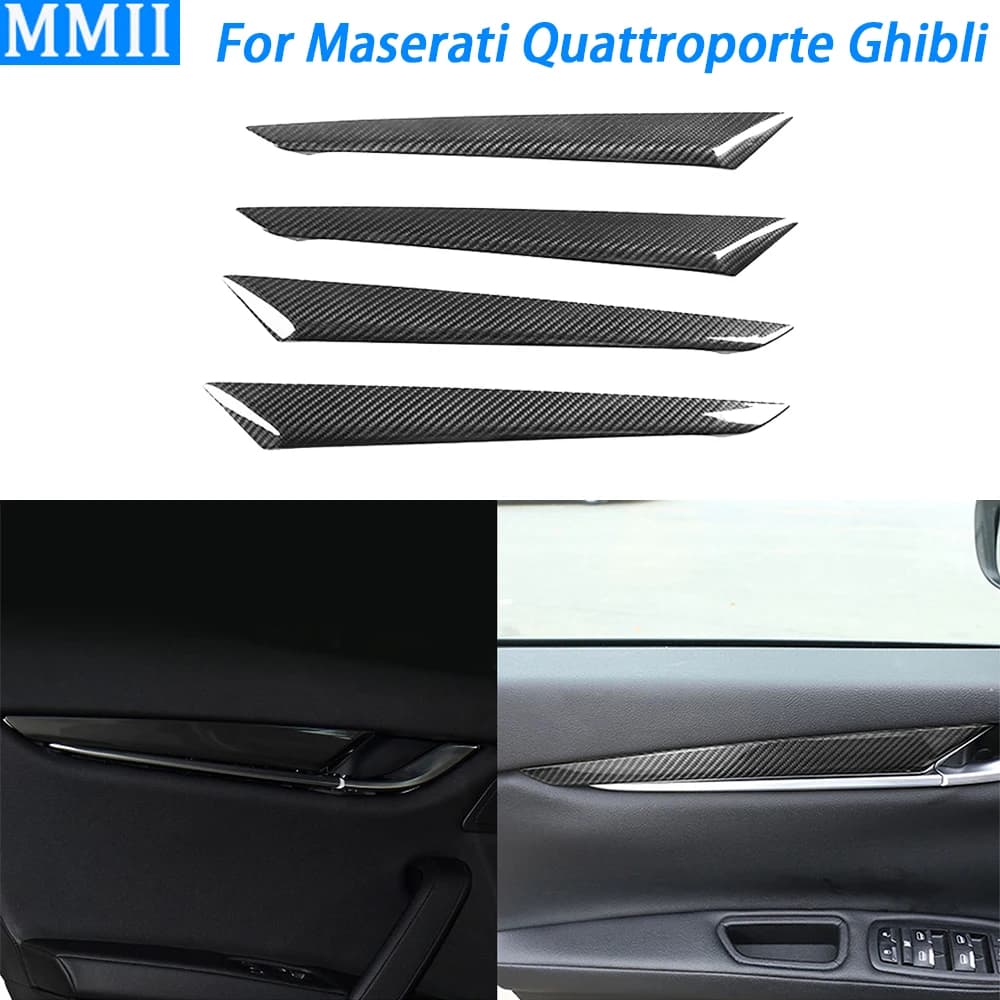 Per Maserati Quattroporte Ghibli Copertura del pannello interno della porta in vera fibra di carbonio a secco Accessori per la modifica della decorazione interna dell'auto
