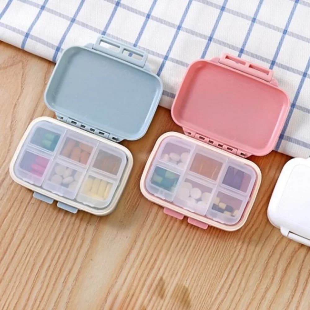 New Hot Mini 6 Grids Portable Pill Cases Box Travel Organizer Storage Small Container for Vitamin Fish Oils Medicine Supplements