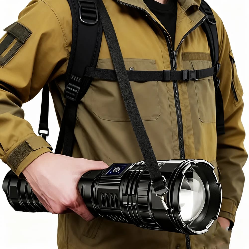 Torce a LED più potenti da 10000LM Tatiche 15000mAh Batteria incorporata 800W Flash Light Faretti di emergenza 4 km Regali di festa
