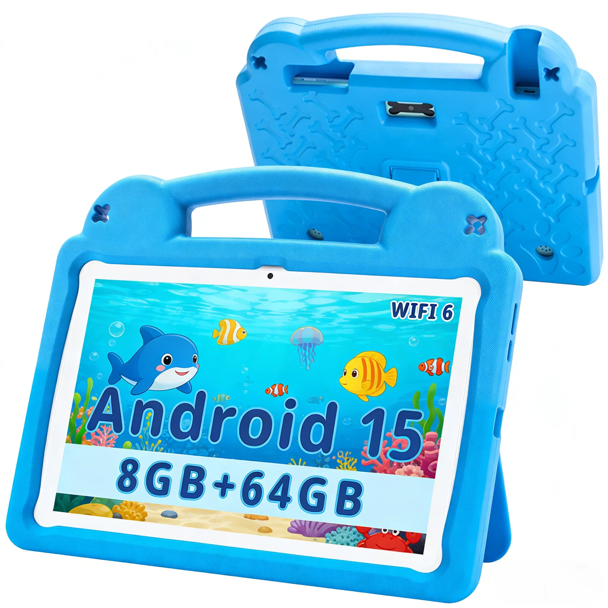 Paitanry Educational Tablet for Children 10.1 Android 15, 8GB RAM, 64GB Memory, 5000mAh Battery, Parental Control, Anti-Caduta Case