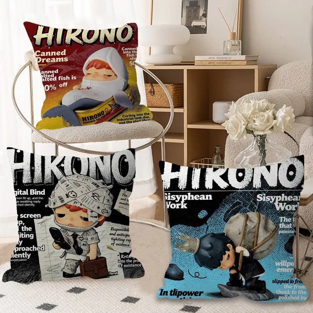 Cartoon H-HIRONOS Pillow Cushion Cover Pillowcase Living Room Sofa Home Decor Customized