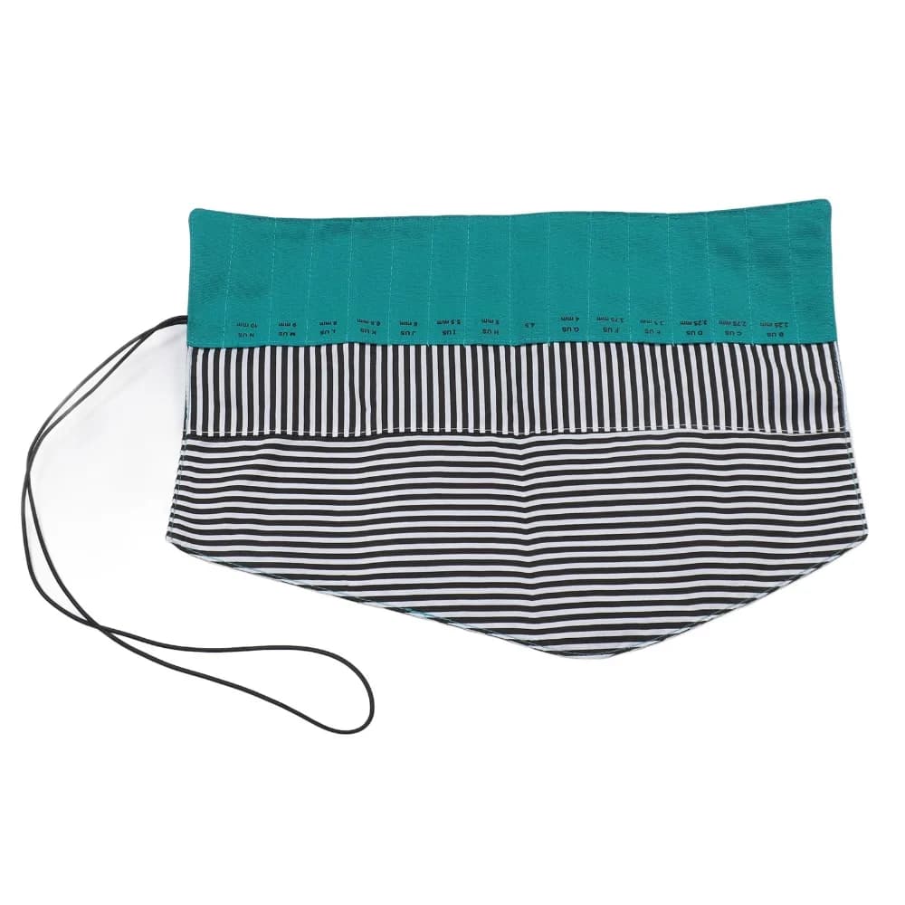 Portable Oxford Cloth Crochet Hook Case Roll Up Design Green Knitting Needle Holder Craft Accessory Pouch Home Travel