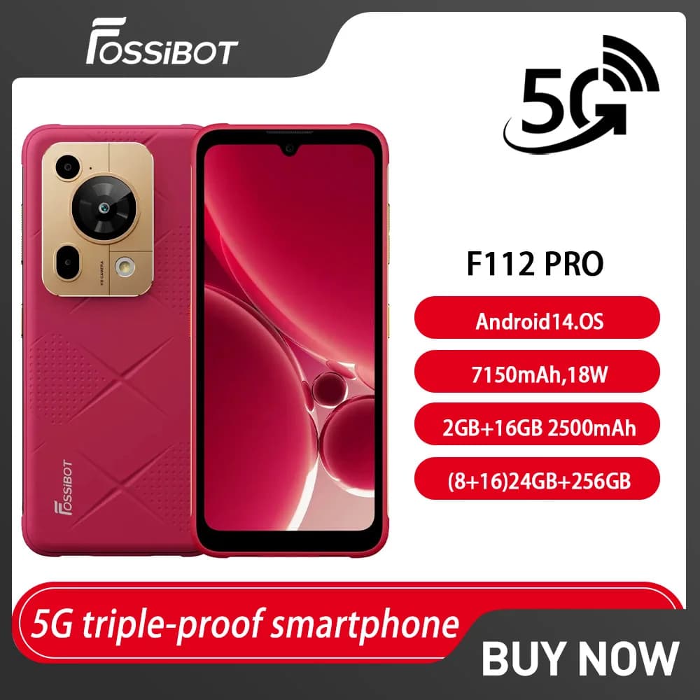 NUOVO Fossibot F112 PRO 5G Smartphone robusto 6.88 "HD+ 7150mAh RAM e ROM 24G(8+16)+256G Telefono cellulare Android 14 50MP Telefono cellulare