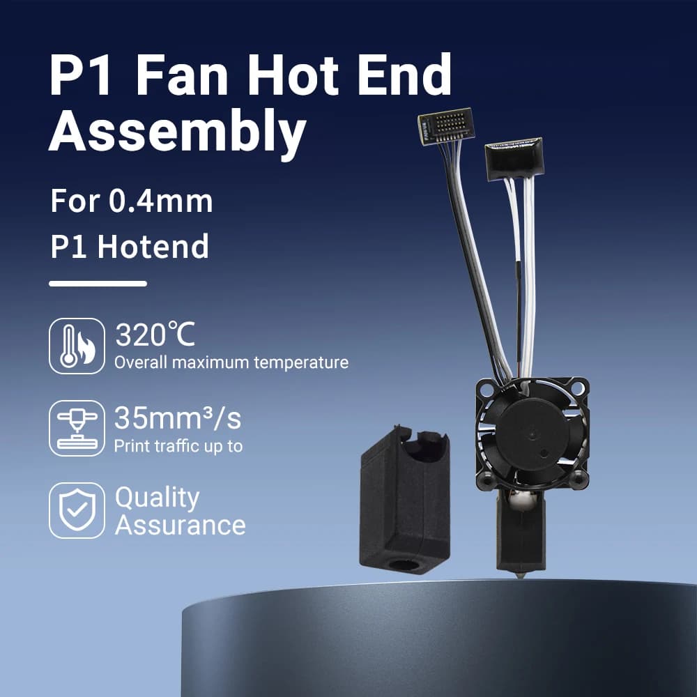 Hotend Aggiornato P1P P1S con Ventola di Raffreddamento 2510, Kit Hot End Completamente Assemblato per Testina di Stampa Estrusore Lab X1 X1C, Ricambi Stampante 3D