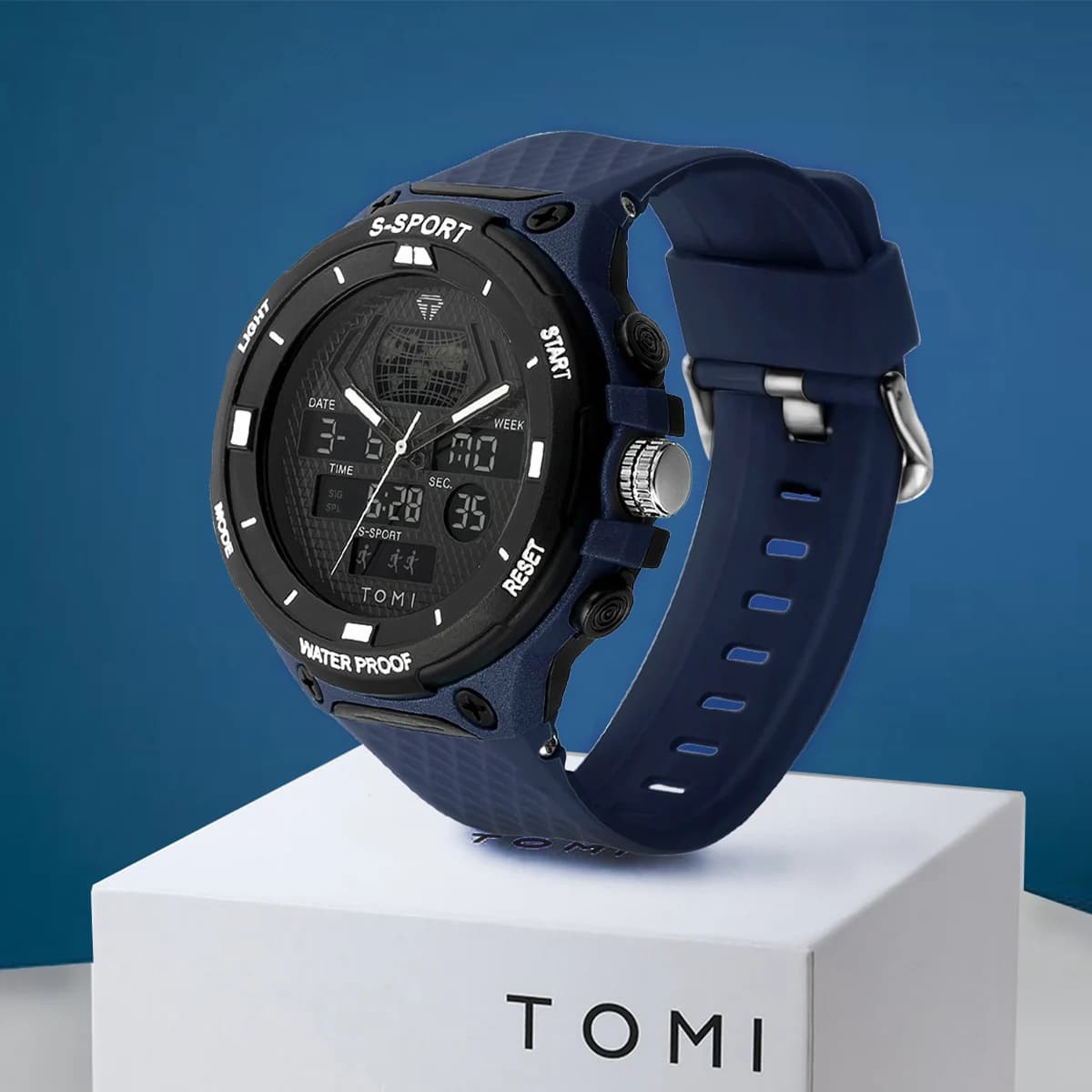 Orologio sportivo da uomo TOMI Orologio elettronico multifunzionale per sport all'aria aperta impermeabile 30M Orologio militare per studenti