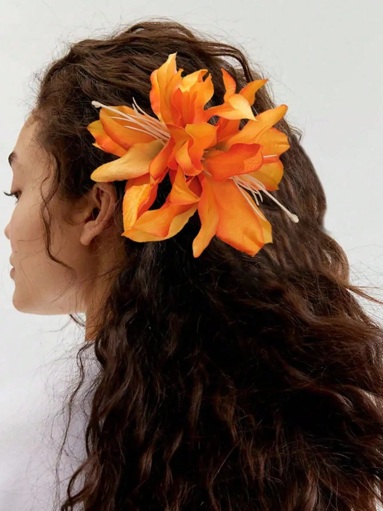 1 fermaglio per capelli con fiore artificiale da 12 cm, fermaglio per capelli in stile natalizio per San Valentino, accessorio per capelli per le vacanze scolastiche per le donne