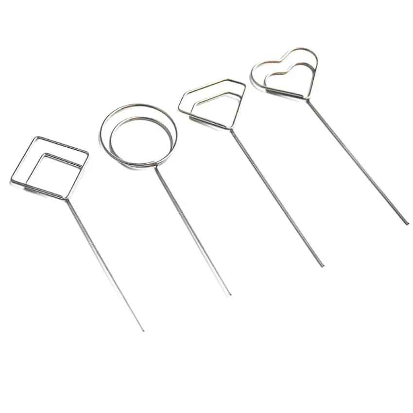Supporti per Cartelli POP in Filo Metallico, Clip Avvolgibili per Esposizione di Foto, Carte Promozionali, Etichette e Promemoria, Argento, 200 Pezzi