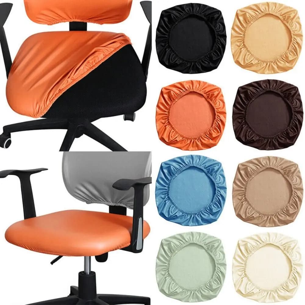 Protezione antiscivolo per sedile in pelle PU impermeabile Fodere per sedie per computer Fodere per sedie elasticizzate per ufficio