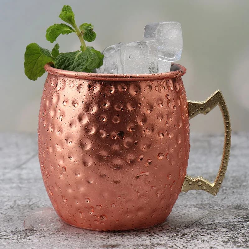 Tazza da cocktail in acciaio con tazza da vino e birra placcata con manico