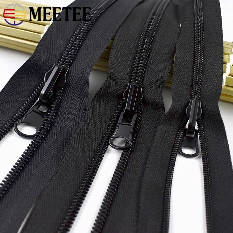5/10M 3 # 5 # 8 # Cerniera in nylon con doppio cursore, cerniera lunga per tenda e giacca, cerniere di ricambio, facile riparazione, cucito fai da te