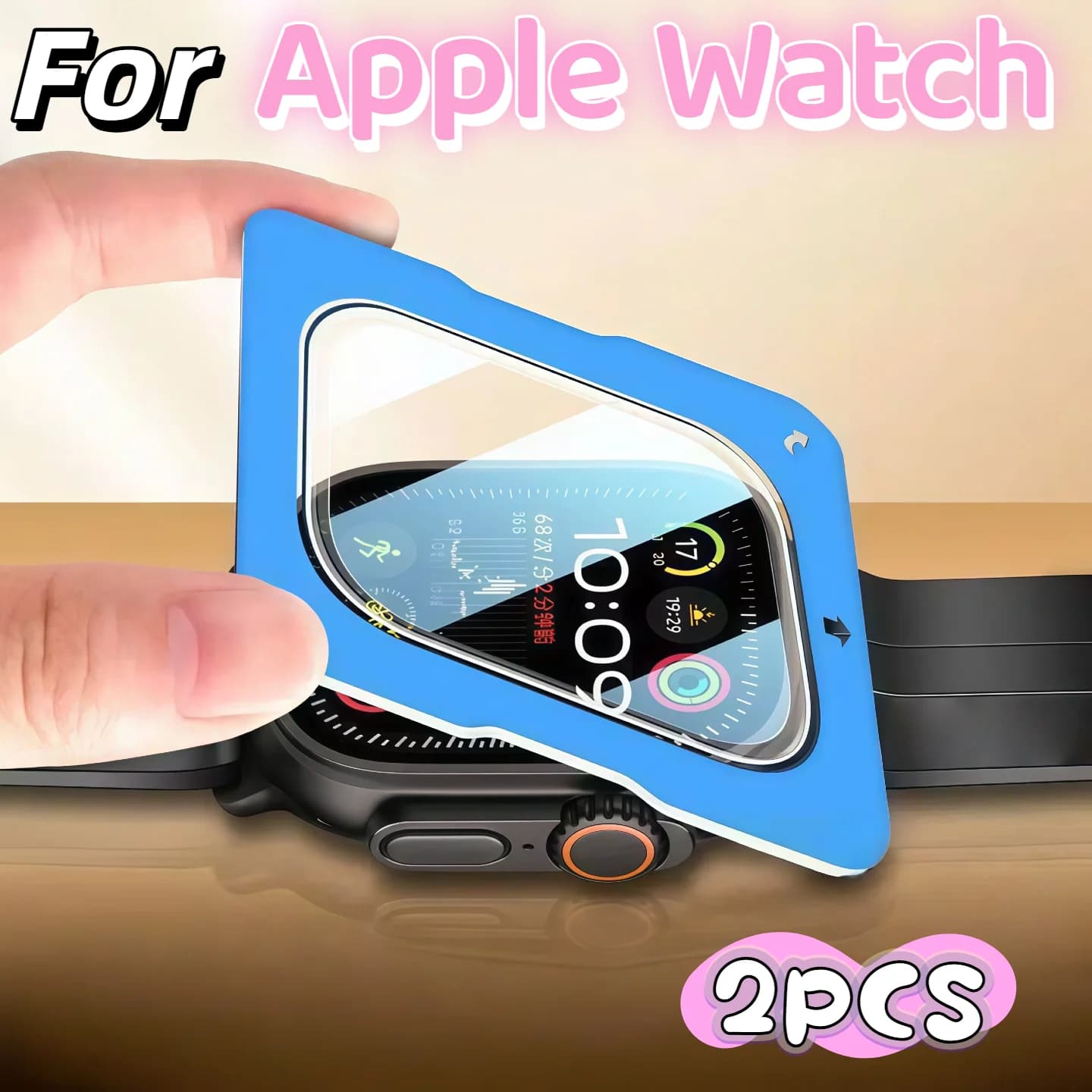 Pellicola in vetro temperato da 2 pezzi di facile installazione per Apple Watch Ultra 2 3 Ultra2 Ultra3 protezione schermo da 49 mm con strumento di allineamento