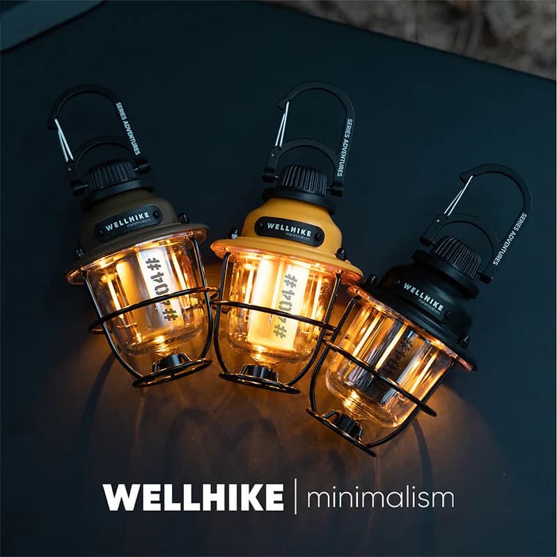 WELLHIKE Illuminazione per Esterni, Luci da Campeggio a Lunga Durata, Luce LED Multifunzione a Forma di Pigna, Luce Ambientale per Tenda e Tettoia