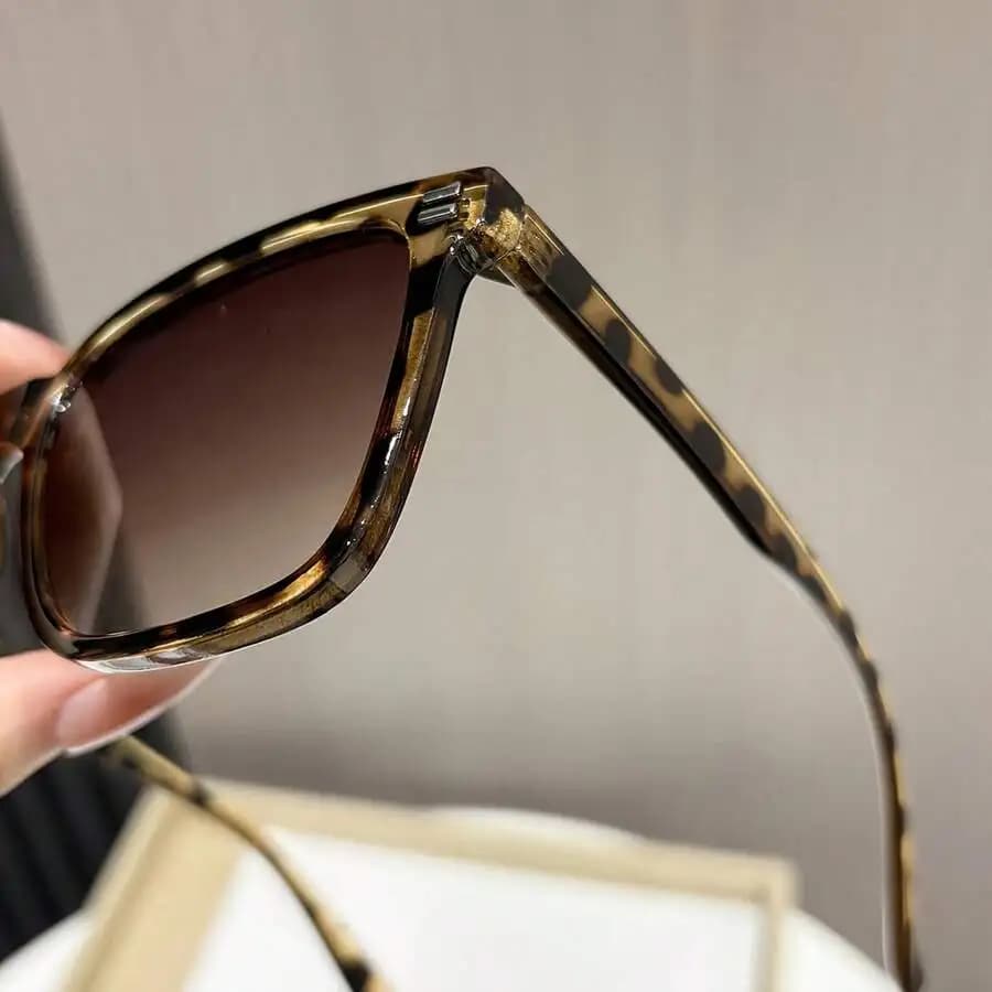 1 Pair Of New Women's Leopard Print Square Frame Glasses, Sexy And , Ins Campus Style, Simple And Versatile, Fashionable
