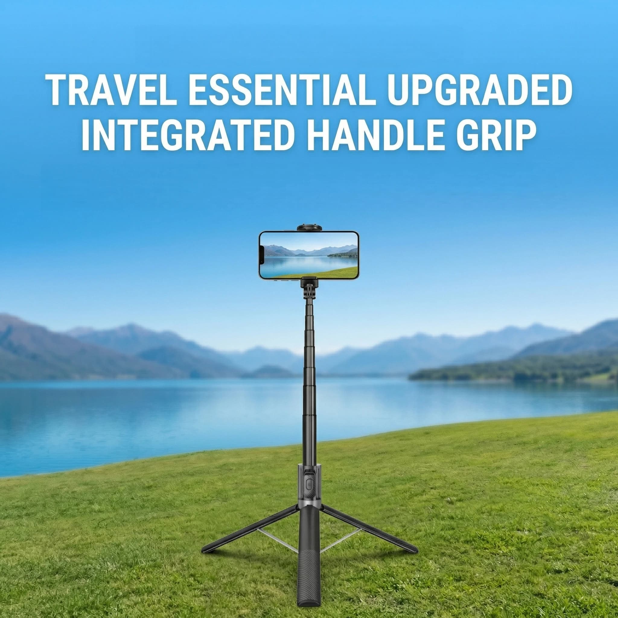 Treppiede selfie stick da 63 pollici con telecomando wireless. Rotazione a 360° compatibile con tutti i telefoni per concerti, sport e viaggi.