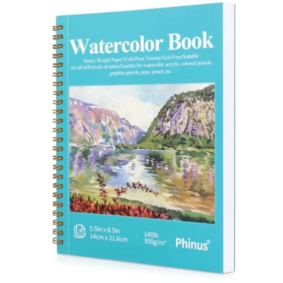 30 Sheets Watercolor Sketchbook, Watercolor Paper Cold Press 140lb/300gsm,Spiral Bound Water Color Pad for Adults,Mixed Media,