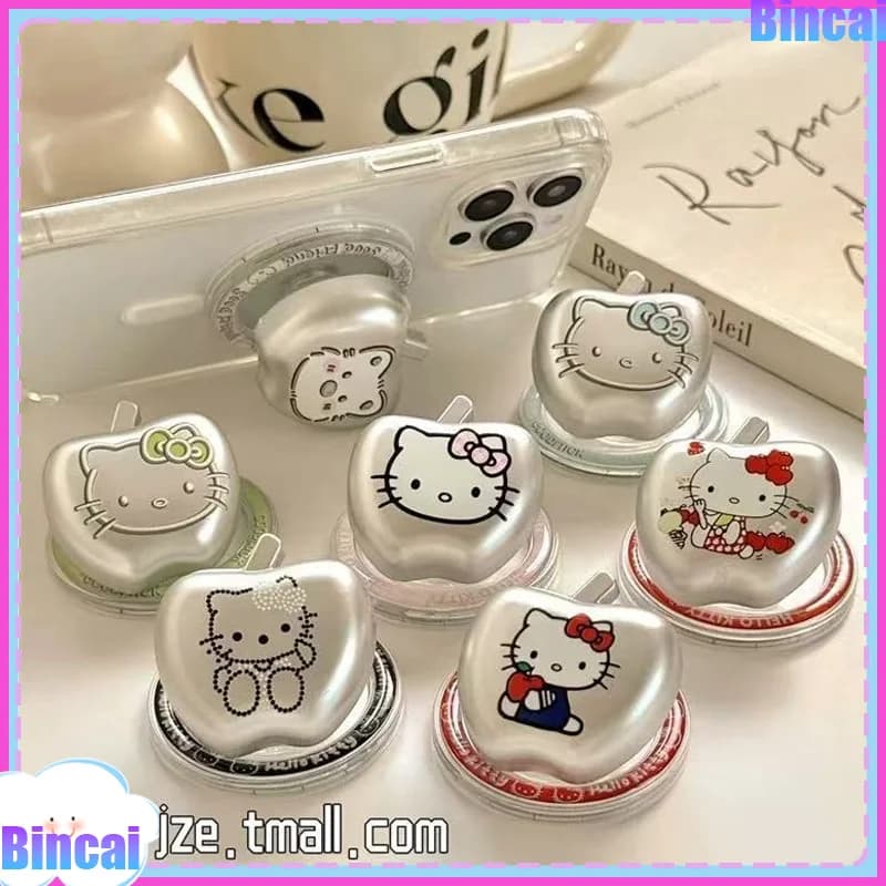 Hello Kitty Magsafe Phone Grip-Tok Griptok Presa magnetica Supporto per supporto espandibile per iPhone Pocket Argento opaco elettrolitico