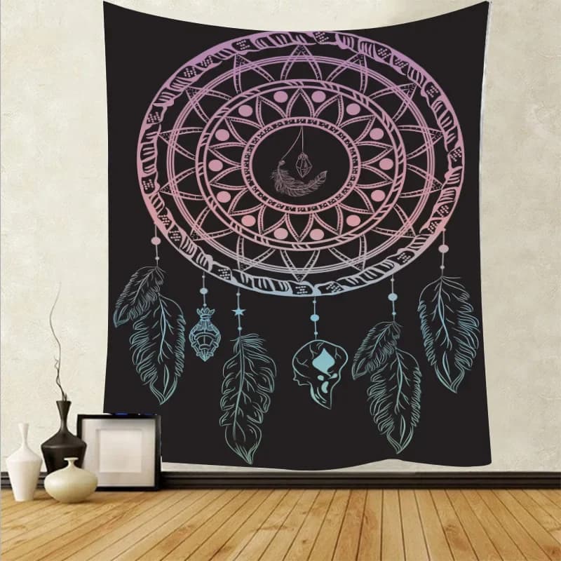 Dream Catcher Tapestry Wall Hanging Decor View Hanging Cloth Feather Print Decoration Background Cloth Dormitory Tapestry