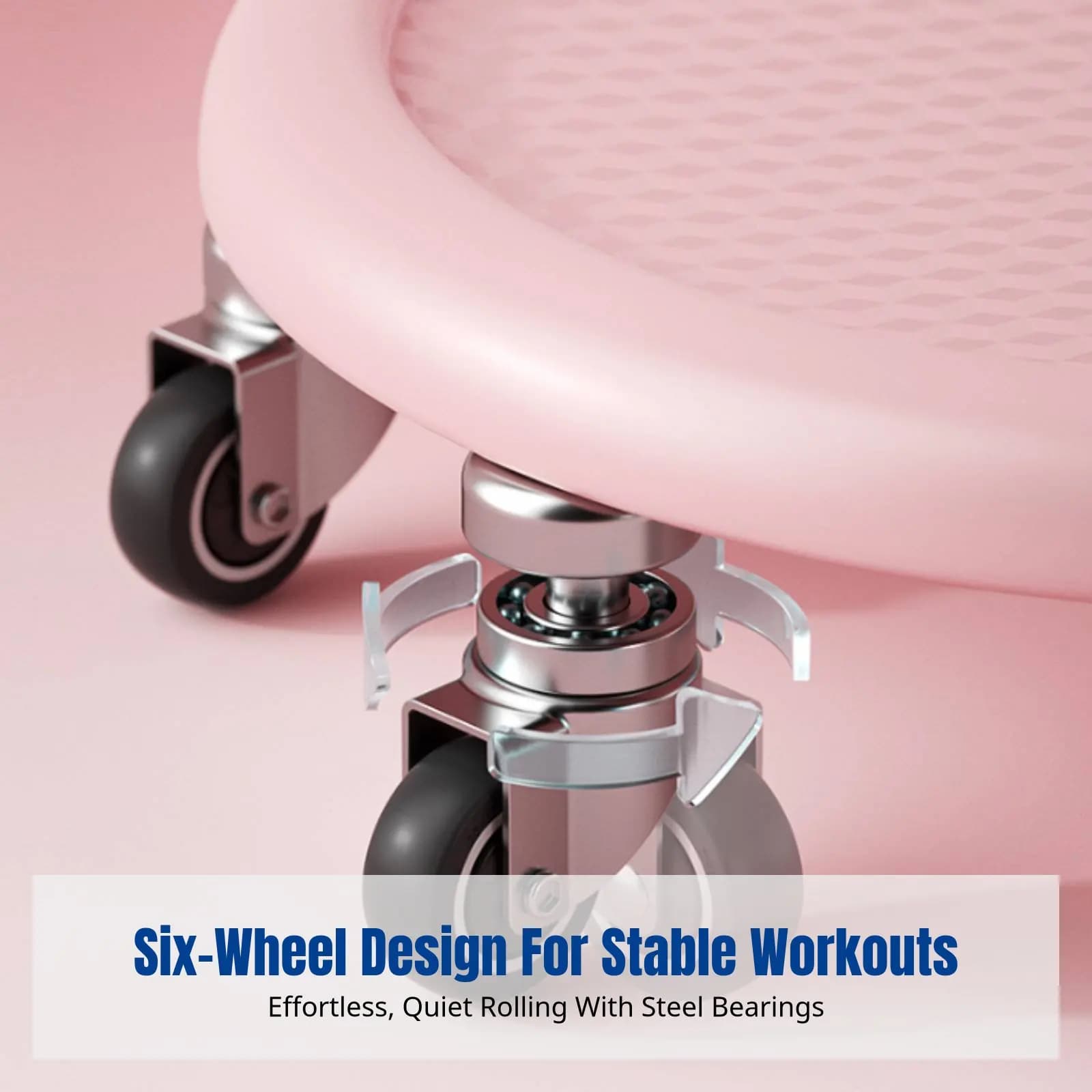 Six Wheel Abdominal Wheel, Silent Abdominal Trainer, Domestic Fitness, 360 ° Universal Rotation, Soft TPE Rollers, Non-slip Pad