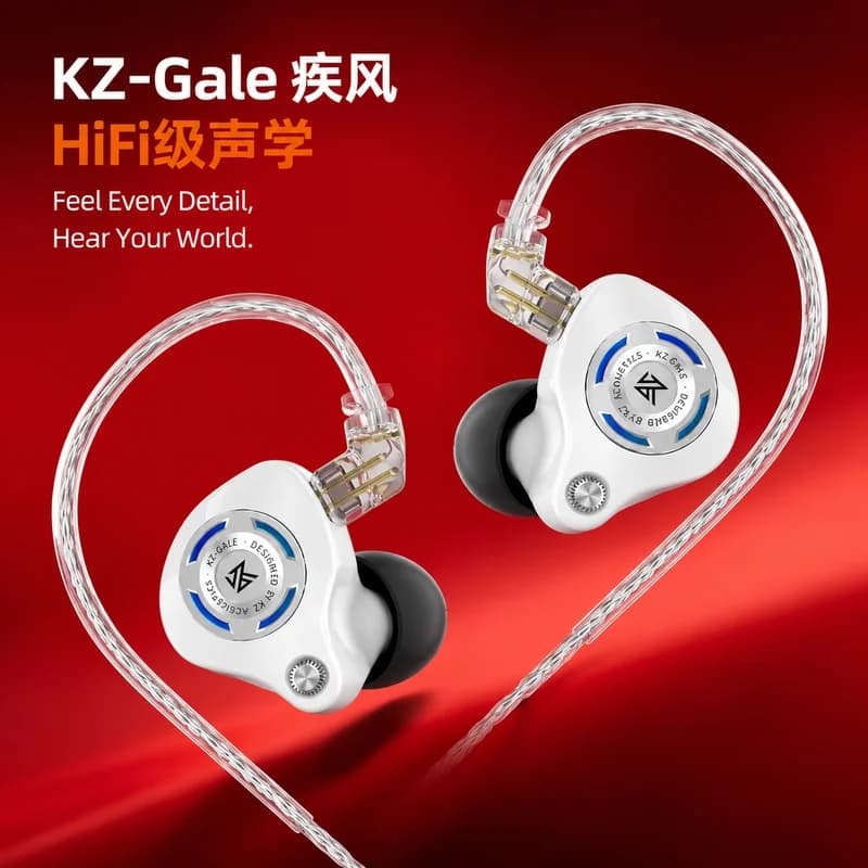 In Stock Kz Kz Gale Hifi Gaming Earphones 10 20000hz Wide Frequency Range In Ear Wired Headset For Game Music Audiophile