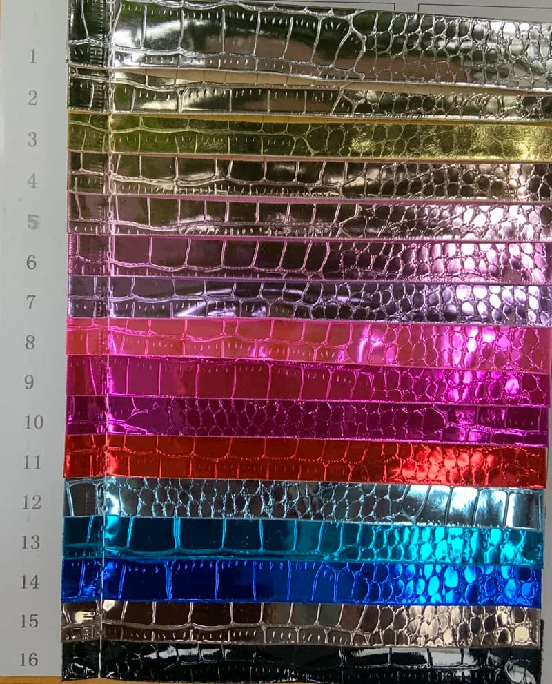 Metal Imitative Alligator/Crocodile Fault Pvc Synthetic Leather Materials