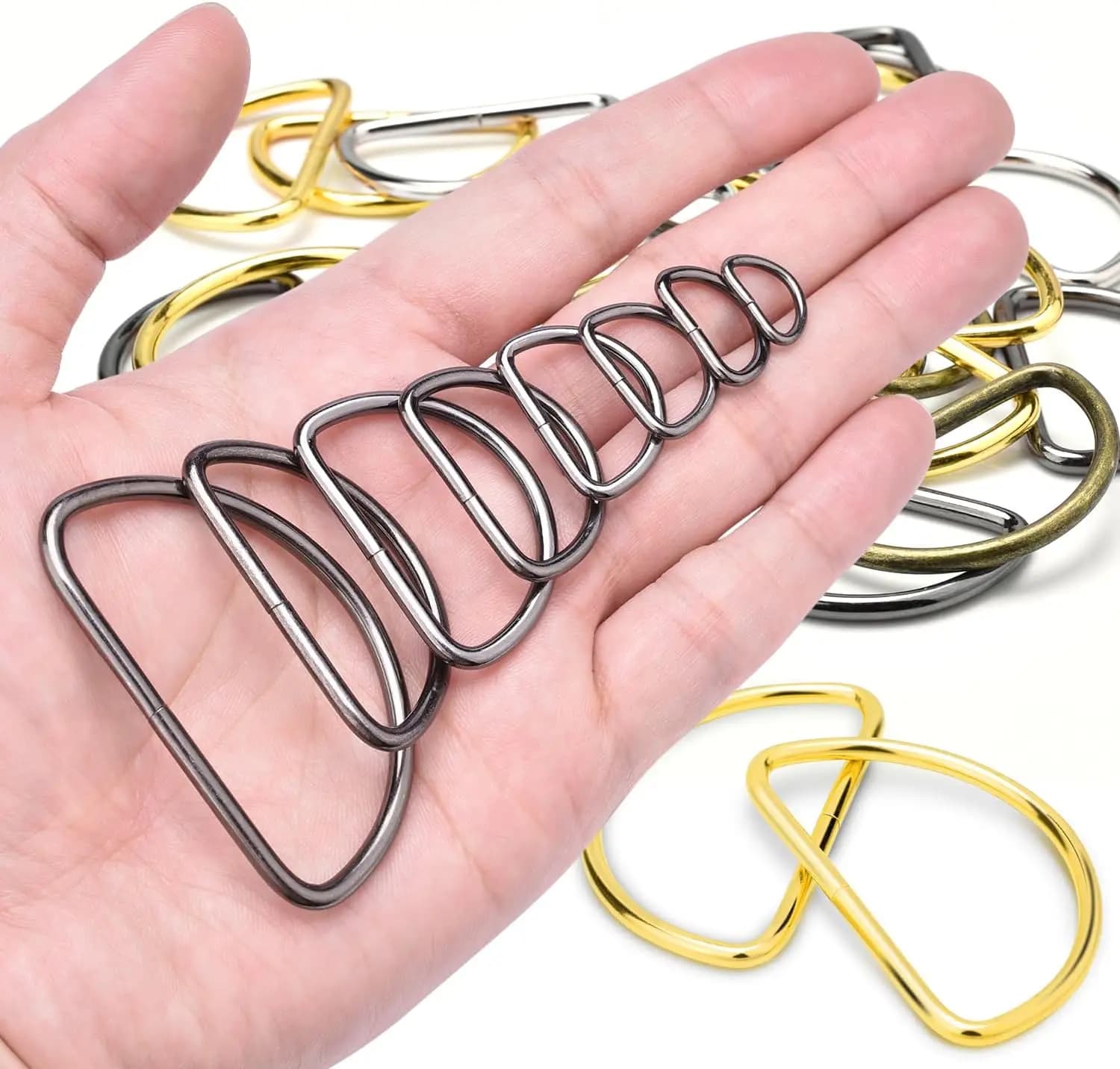 Confezione da 20 Pezzi: Anelli a D in Metallo Non Saldati per Collari di Gatti, Accessori per Artigianato e Fai-da-Te