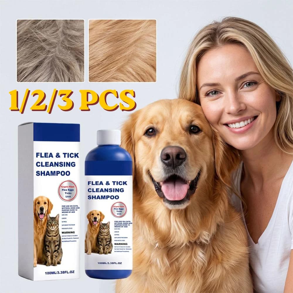 Pet Flea Tick Lice Removal Shampoo 1/2/3 PCS Cats Dogs Flea Killer Removing Deodorizing Anti Lice Insect Grooming Shampoo