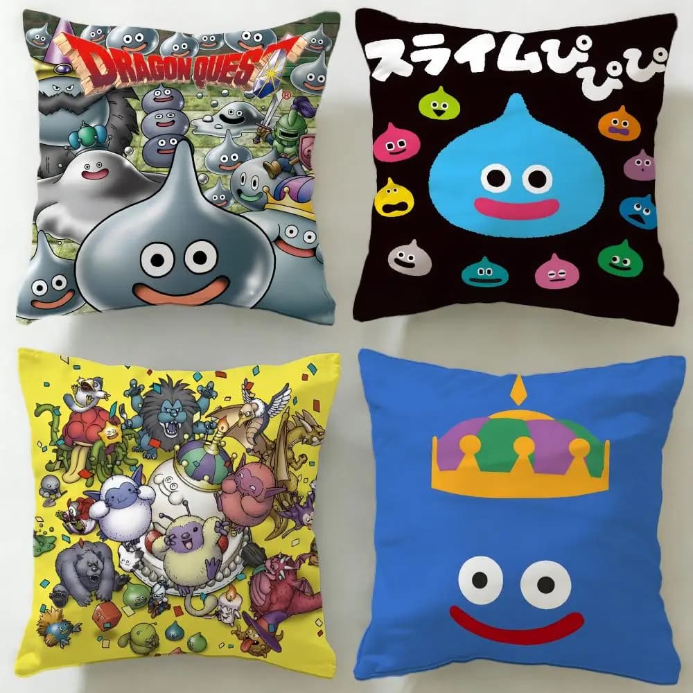 Popolare federa per cuscino del gioco Dragon Quest Rocket Slime, morbida e facile da lavare, versatile per divano, letto, viaggi e ufficio