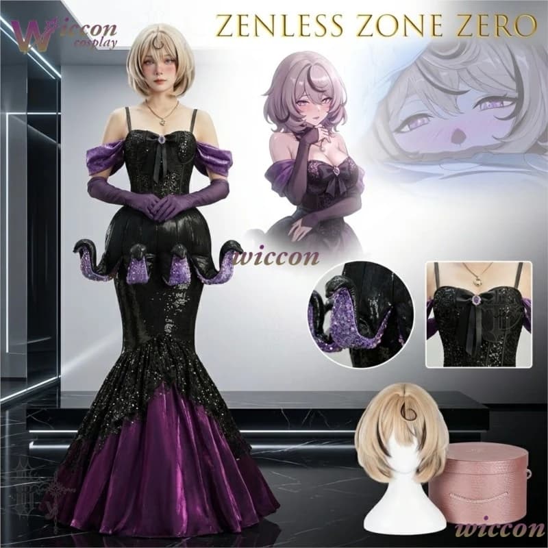 Costume Cosplay Zenless Zone Zero Yidhari Fanart Abito da Sera per Banchetto Outfit Personaggio Anime Gioco per Donne Festa di Halloween
