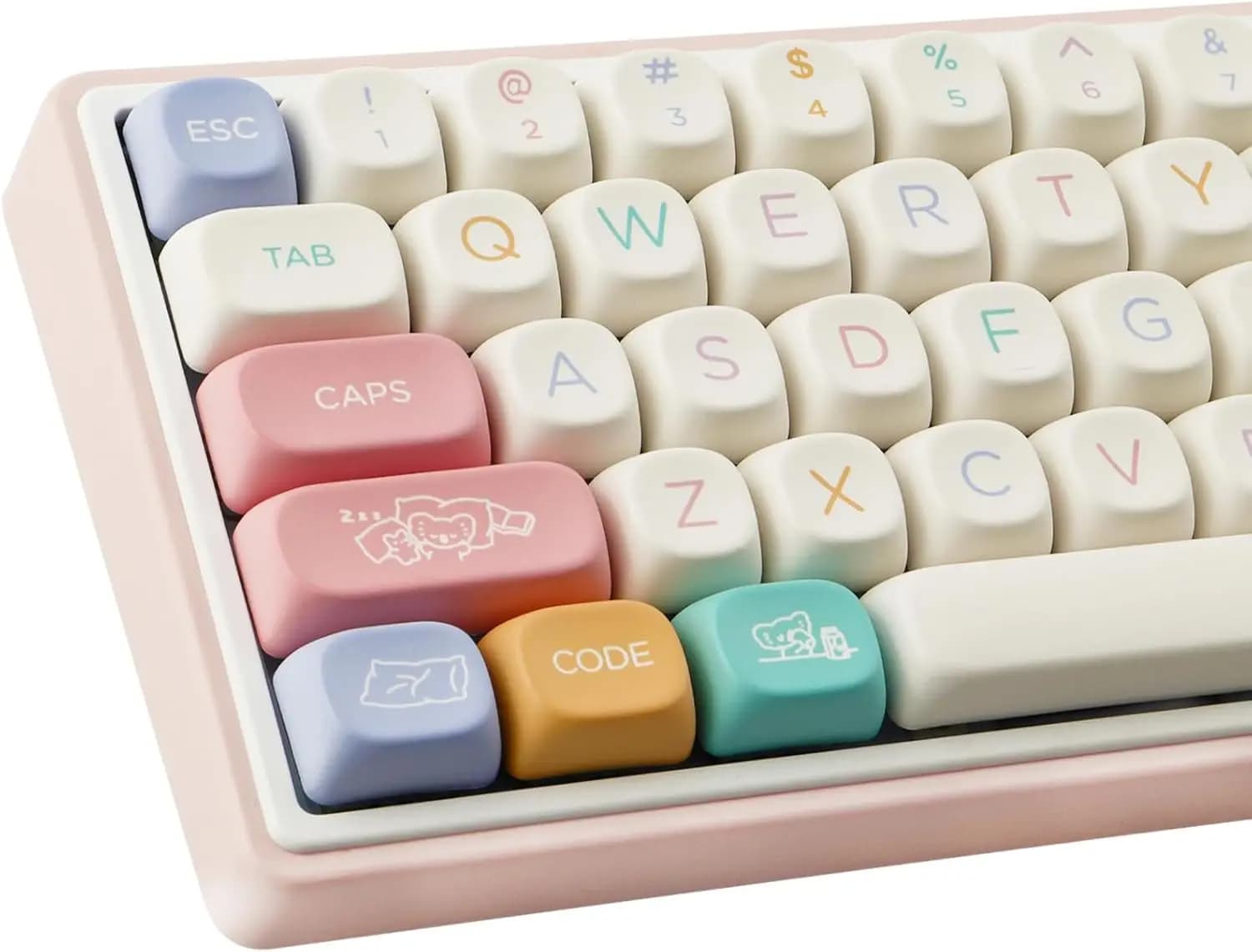 126 Keys Custom PBT Keycaps 60 65 75 Percent Dye-Sub White Keycap Set Key Caps Keyboard for Cherry Swithes Mechanical Keyboards