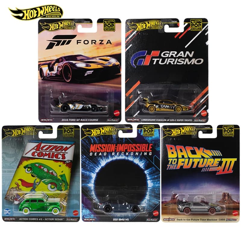 Prevendita Hot Wheels Cars POP CULTURE 2021 BMW M5 LAMBORGHINI HURACAN LP 2016 FORD GT 1/64 Metallo pressofuso Modello Veicoli giocattolo HXD63