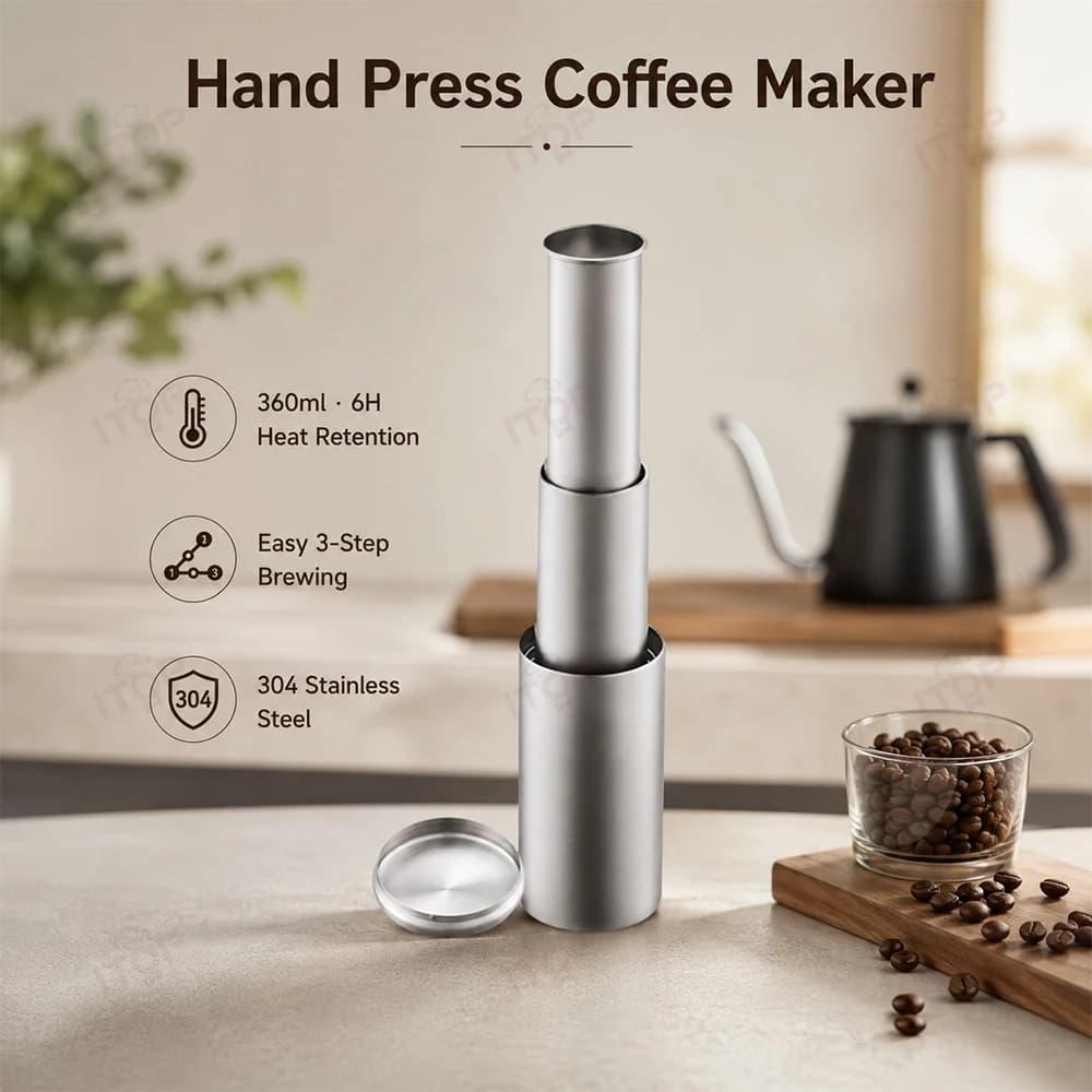 ITOP Hot Selling Outdoor Portable 304 Stainless Steel Hand Press Espresso Coffee Maker Machine Factory Wholesale Price
