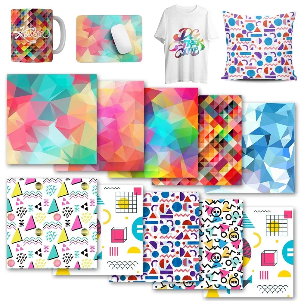 Foglio di inchiostro in vinile per trasferimento Lucky Goddness 1 pezzo 12x12" Carta per trasferimento a sublimazione geometrica per pressa a caldo Ferro su carta per T Shir