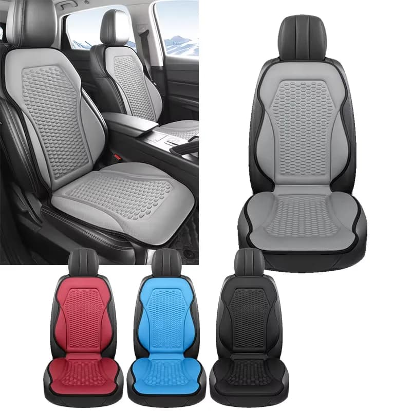 1PC Integrated Car Seat Cushion Breathable Cooling Summer Car Seat Covers, Ice Silk Front Pads, Easy No-strap Install