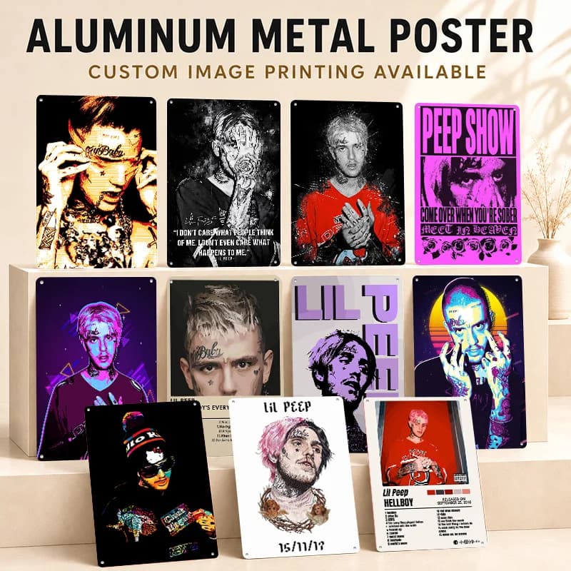 Lil Peep Printed Posters Customized Metal Sign Rhythmic Pop Culture Design Wall Art For Living Room Music Corner And Loyal Fans