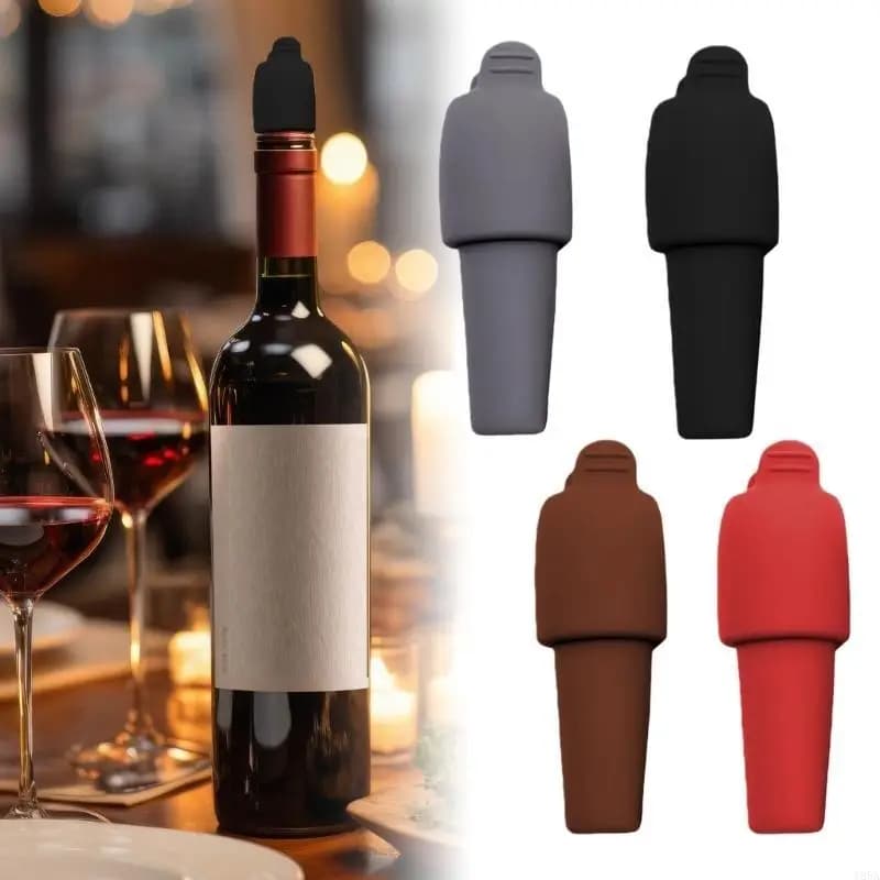 Tappo per vino in silicone per bottiglie vino, 2025 Nuovi tappi per vino per bottiglie vino, coperchio per bottiglia con