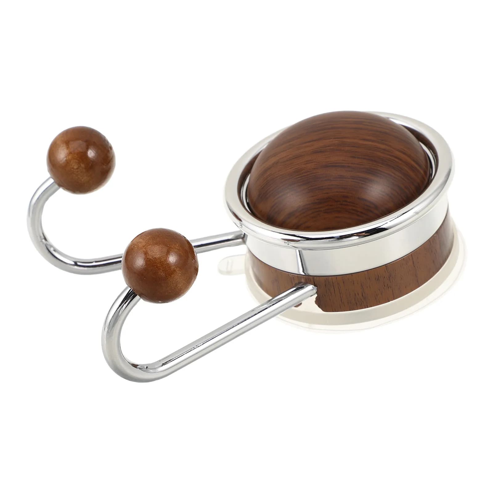 Wood Grain Suction Cup Hook Double Hook No-Drill Reusable Towel Holder for Bathroom Kitchen Tiles Glass Waterproof Strong