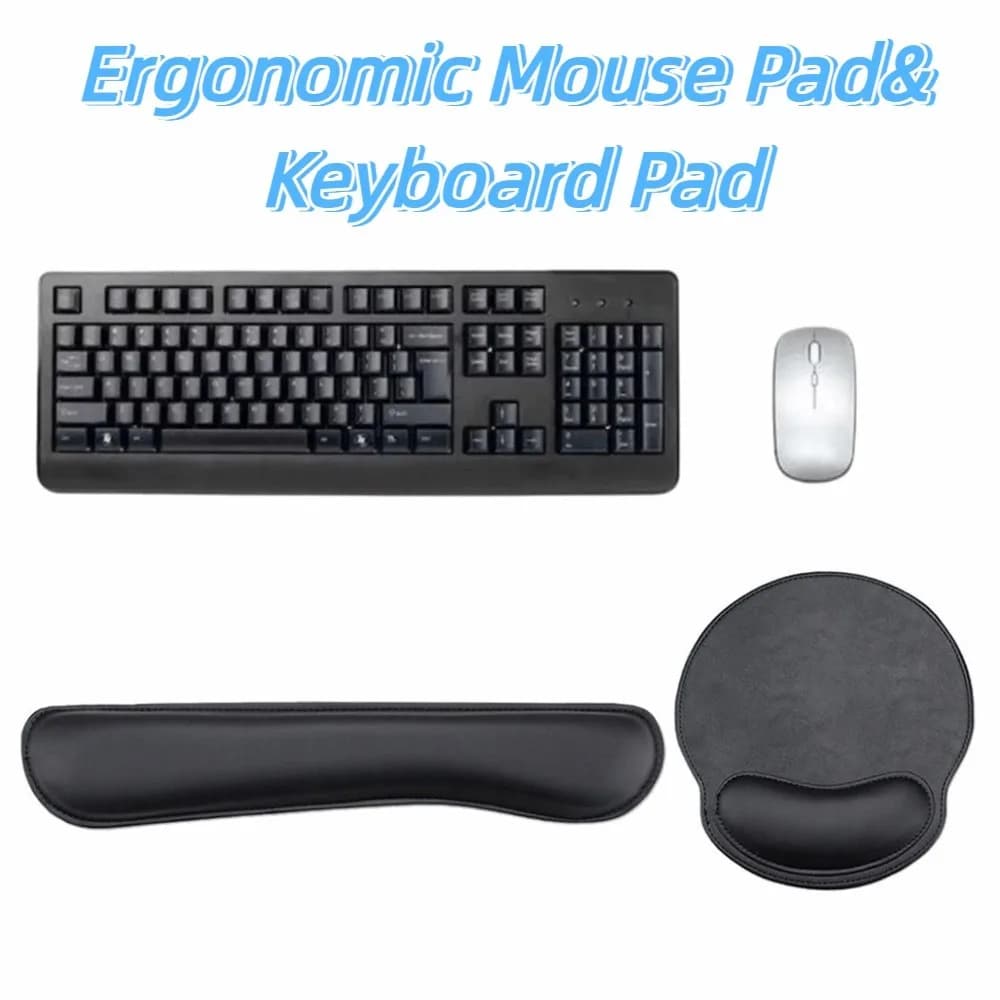 Set di 2 Tappetini per Mouse con Supporto per Polso a Lento Ritorno, Antiscivolo, Ergonomici, Impermeabili e Confortevoli