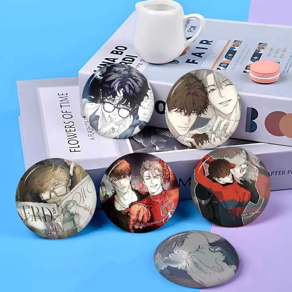 Spilla da bavero a tema anime e cartoni animati N-Nerd P-Project Bl, simpatico distintivo per giacche e jeans, accessorio regalo
