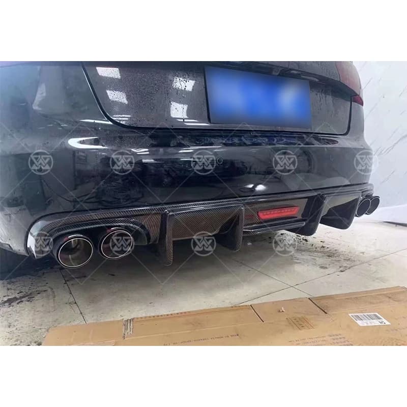 Diffusore Posteriore in Fibra di Carbonio per Audi A6 C7 2012-2015 Stile KB con Spoiler Posteriore e Kit Carrozzeria