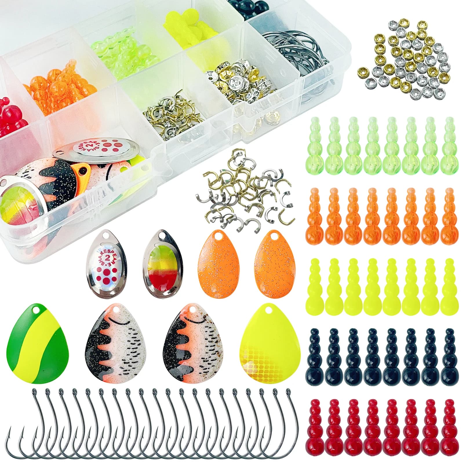 FISHER FREE FISHER Fishing Spinner Set, Metallic Beads and Sequins, Accessories for Spinnerbait Fai-da-Te, Canvas Blades