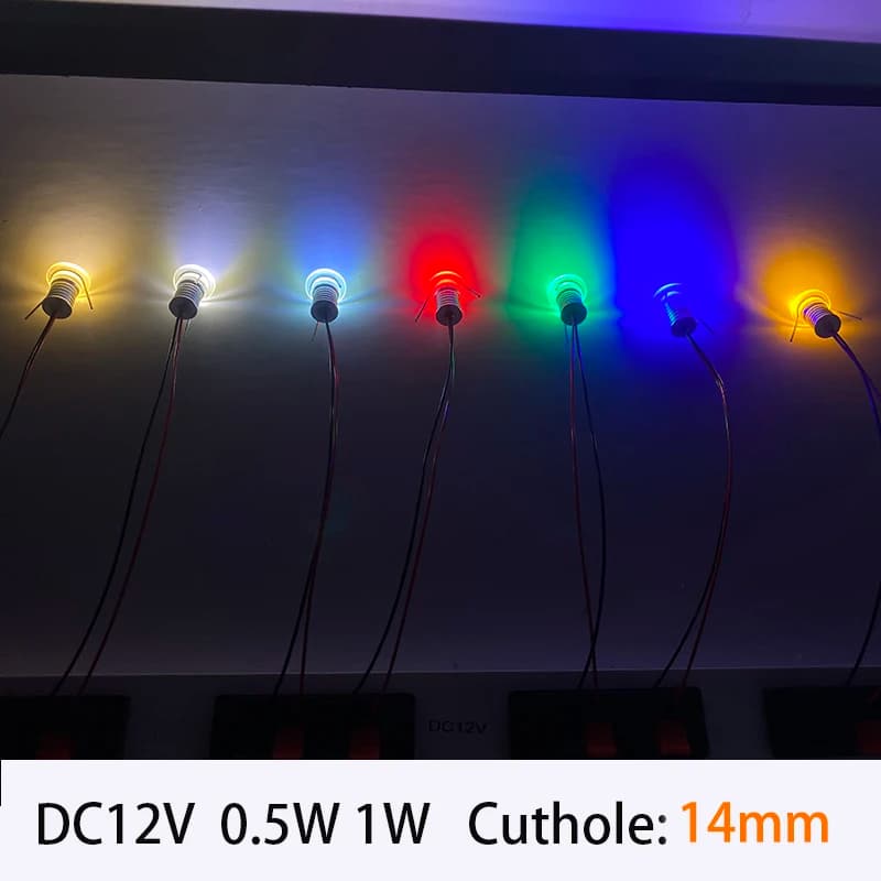 Mini faretto a Led 1W 0.5W faretto a soffitto acrilico DC12V Spot per scale domestiche soffitto cablinet Bar display per auto luce fai da te IP65