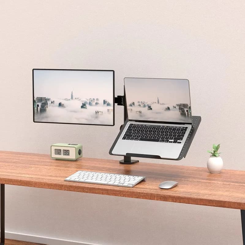 Support for Monitor and Laptop with Clip, Computer Screen Support from Double Use for Office