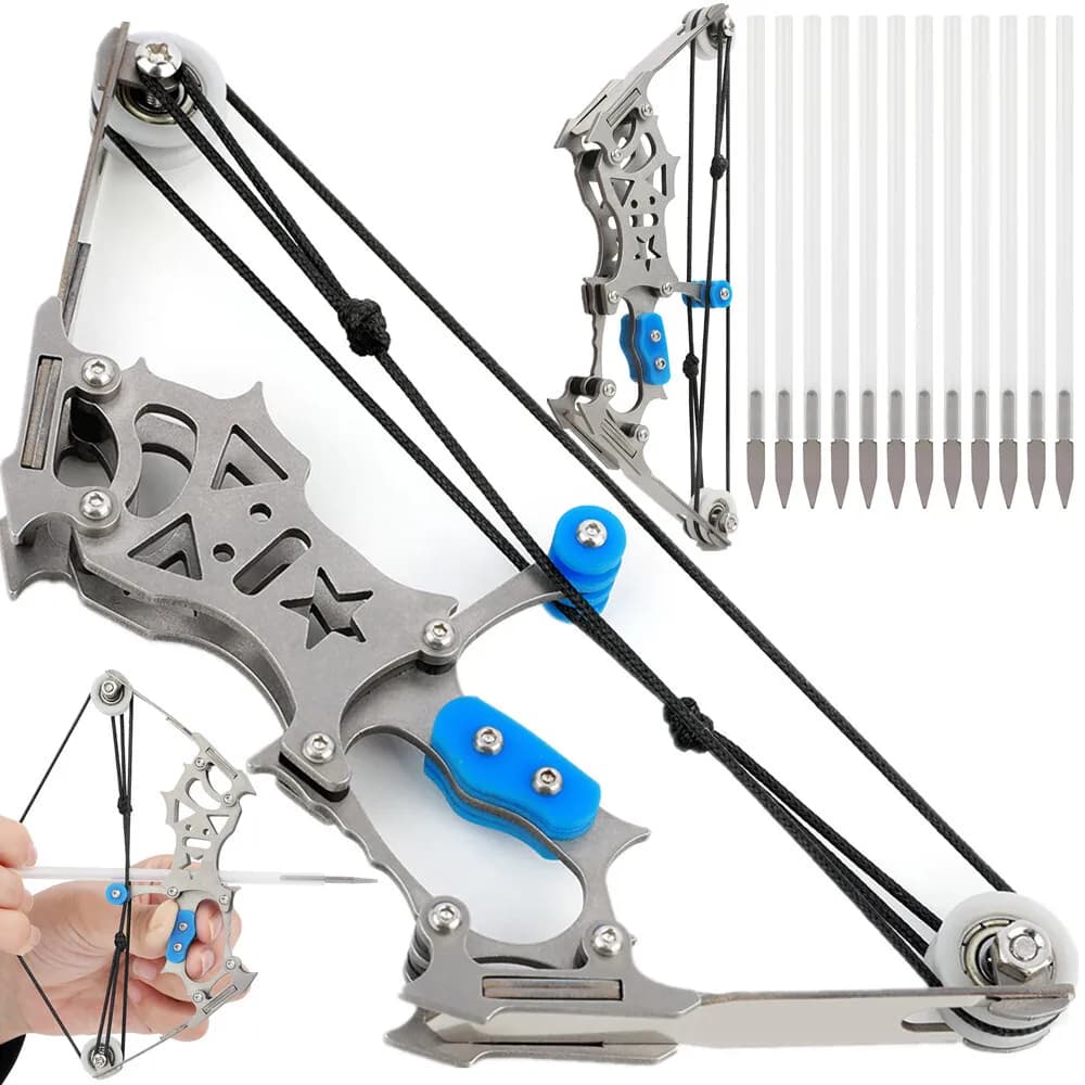 Archery 5.9'' 7.5" Mini Compound Bow and Arrows Set Pocket Bow Target Shooting Gift
