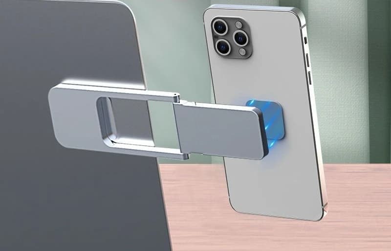 Supporto per laptop, supporto per monitor, supporto invisibile per telefono con estensione per laptop in lega di alluminio