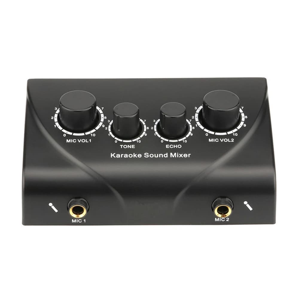 Mixer audio per karaoke Amplificatore per microfono Mixer per effetti digitali professionali portatili 9V-12V adatti per riunioni di famiglia