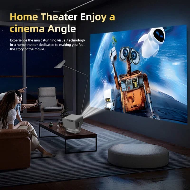 Proiettore Mini PTZ 2025 Android 13 WiFi per Proiezione a Parete in Camera da Letto, 4K Ultra HD 1080P, Cinema Domestico, Comodo BT5.0