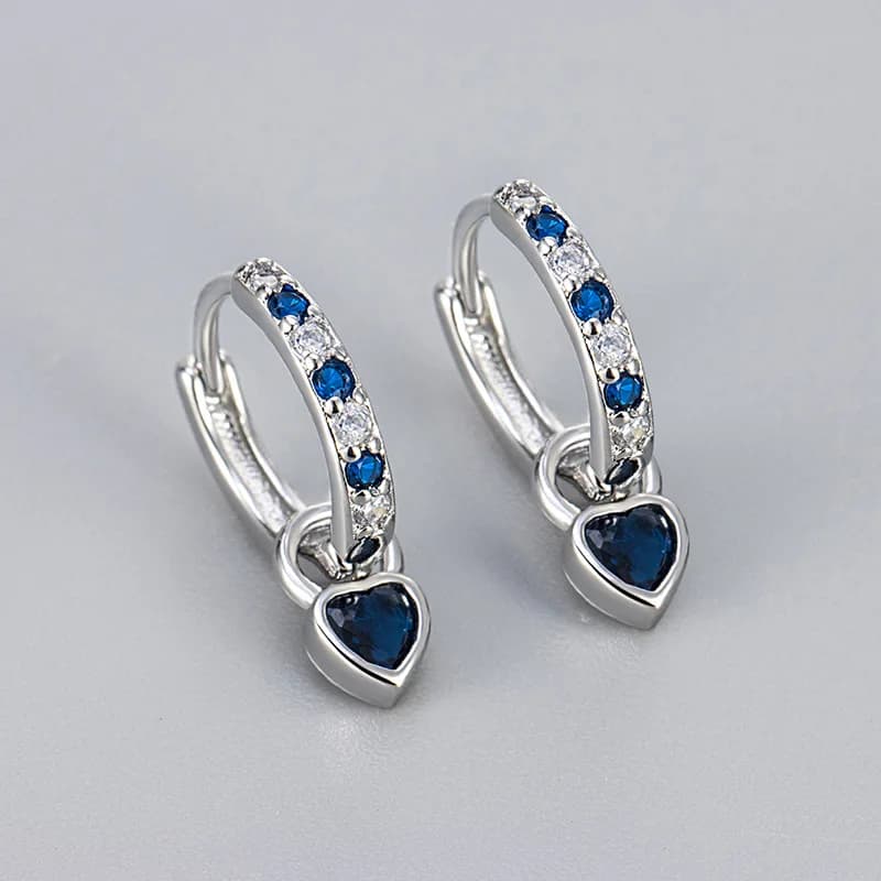 Vintage New Romantic Heart Shaped Inlaid Zircon Pendant Earrings for Women and Girls Jewelry Wholesale Accessories