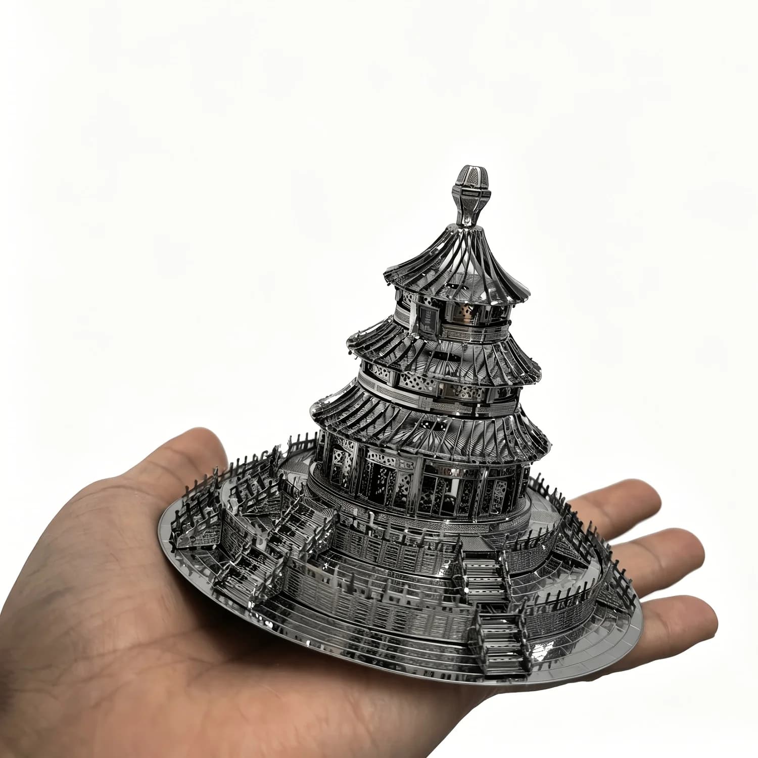 Puzzle 3D in Metallo del Tempio del Cielo, Modello da Costruire Fai-da-Te, Taglio Laser, Gioco Educativo per Adulti, Decorazione da Scrivania