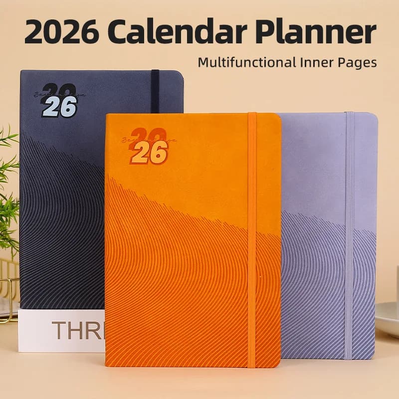 Fashion high value new English daily planner students practical notebook sub calendar book can be customized printing logo