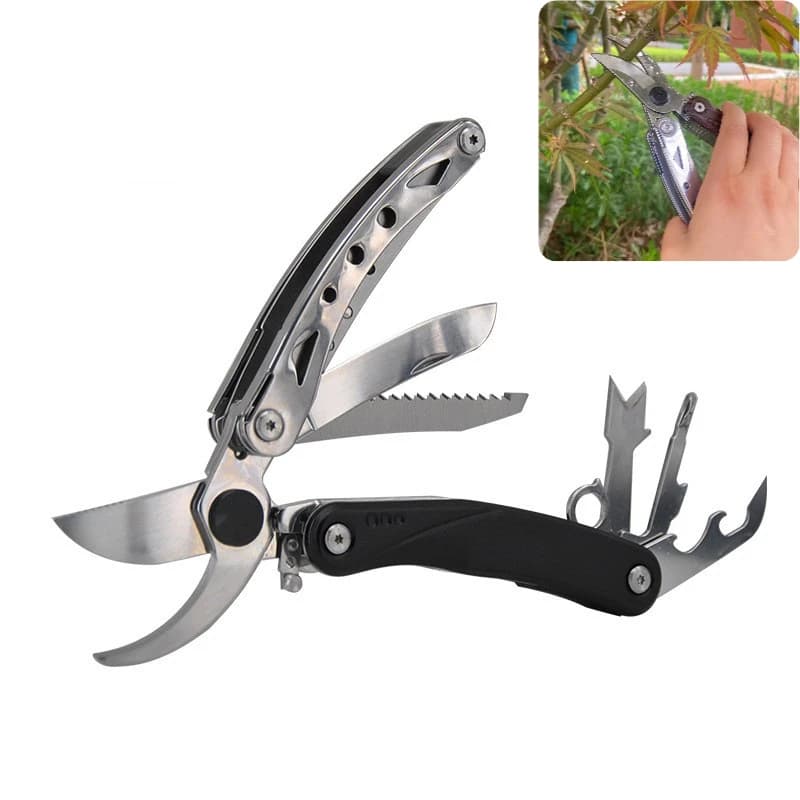 Multifunctional Gardening Scissors,for Fresh Branches Scissors,Hand Pruning Shears with Saw,Bark Shovel and Safety Lock.